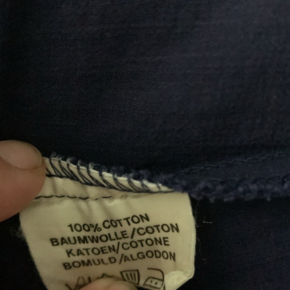 Vintage Jaeger navy blue semi-sheer cotton blouse - Picture 10 of 11